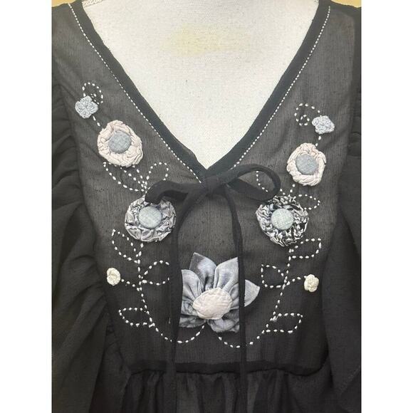 Sheer babydoll dress, small, Thailand, romantic, dark fairycore, ethereal - Picture 4 of 5